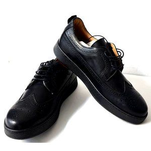 Brogue Blk Dress Wingtip Sneakers Men's Size US 8 / EU 42 Italian Leather NEW